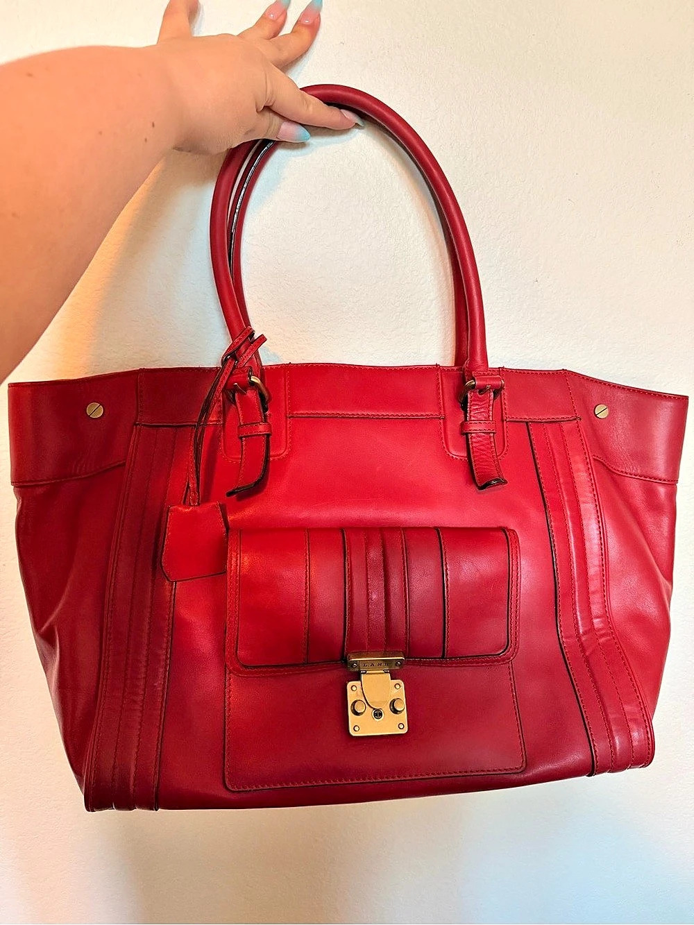 L.A.M.B. Roseford. Tote in Red NWT